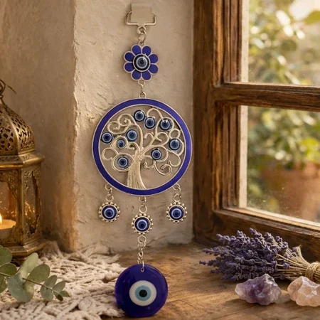 Colgante Árbol de la Vida con Ojo Turco